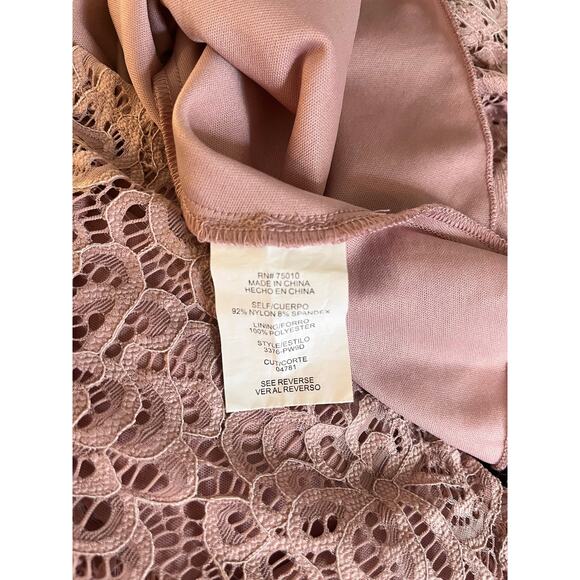 City Studio DRESS Womens 1 Blush Pink Lace Zip Halter Mini Fit Flare Mob Wife - Picture 6 of 10